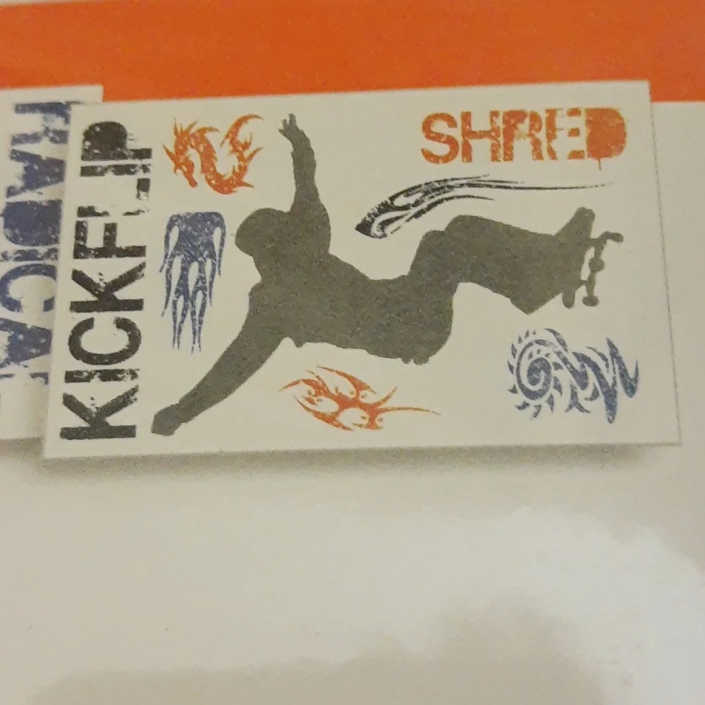 Skateboard Theme Wall Sticker Decals Room Décor, ORANGE, 1 Pack